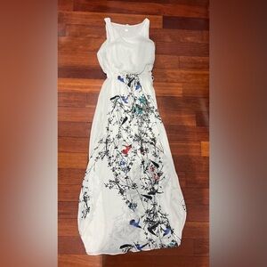Lavand Nature Print White Maxi Dress Sz. S